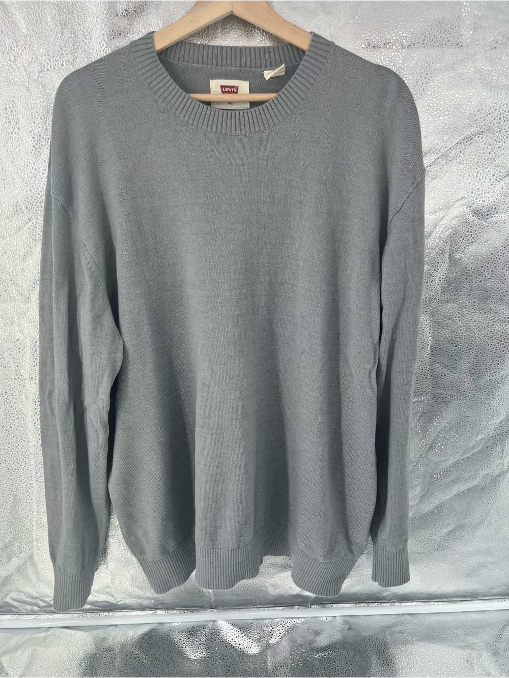 Levi's Men's XL Heather Grey Knit Crewneck Pullover Sweater Relaxed Fit Cotton